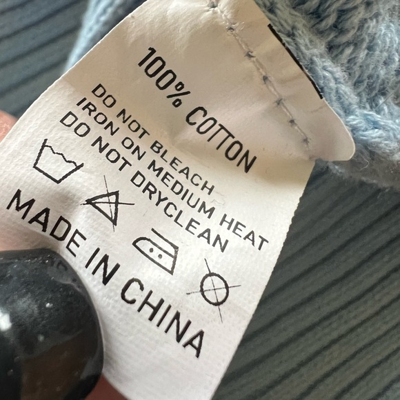 BTFBM Small Light Blue Knit Elbow Length Sleeve Sweater Whimsy 100% Cotton - Picture 8 of 9